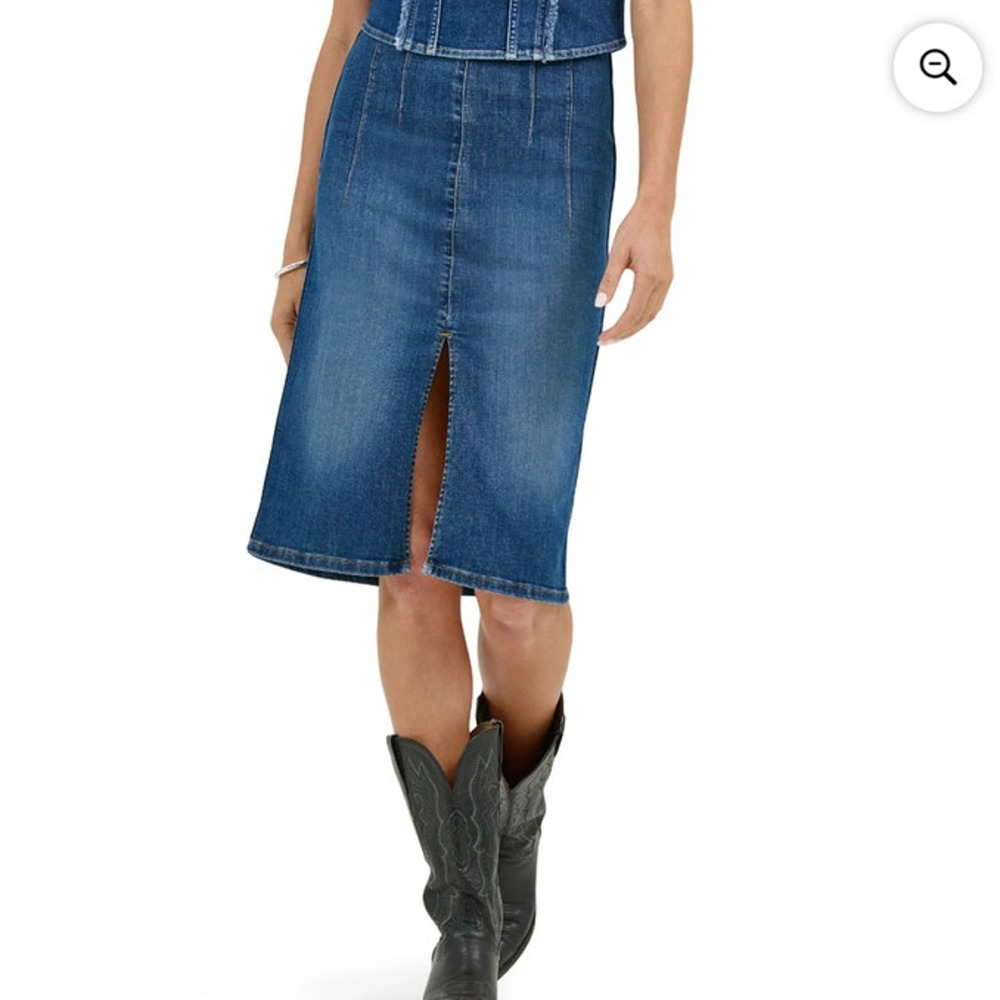 Lee® Womens Heritage Midi Skirt, Size S Hardened Denim Pull on Skirt Blue NEW